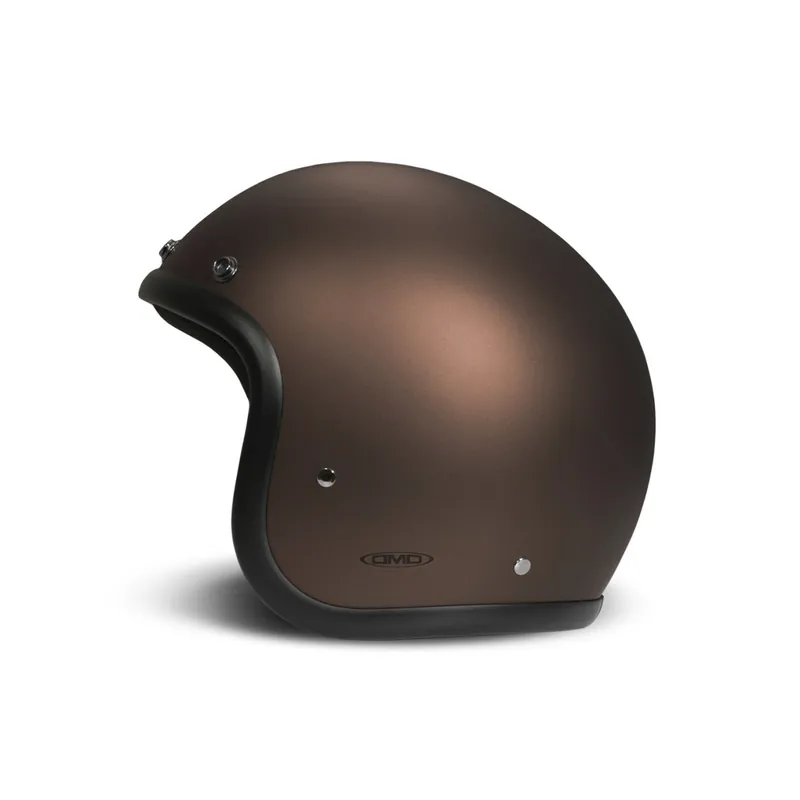 DMD casque jet rétro, marron, brillant, caffè, fibre de verre, ECE 22.06 XS Prix Bas