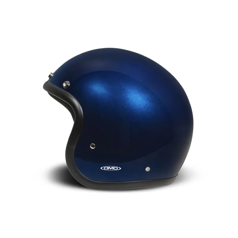DMD casque jet rétro, bleu, paillettes, Deep Blue, fibre de verre, ECE 22.06 XS Livraison Express