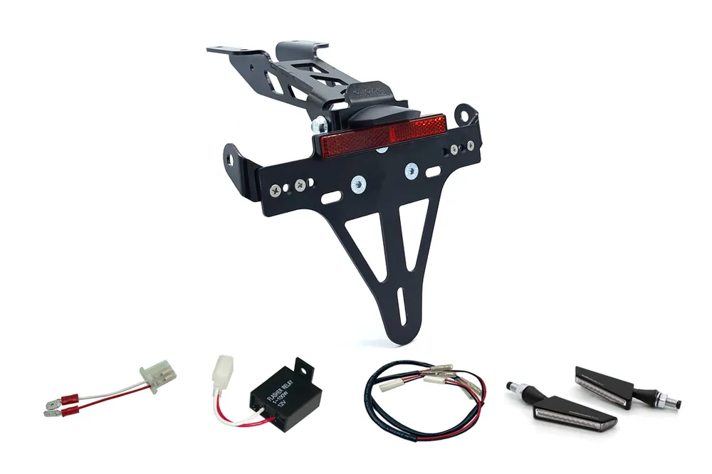 Populaire alpha Technik Kennzeichenhalter-Blinker-Kit SQ-LED für Yamaha MT125 ab Modelljahr 2020 (Hinten)