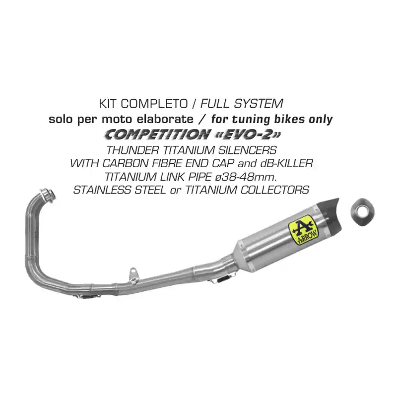 ARROW Auspuff Komplettanlage THUNDER COMPETITION EVO-2 FULL TITANIUM SYSTEM für Yamaha YZF-R3 2015, Offre Exclusive