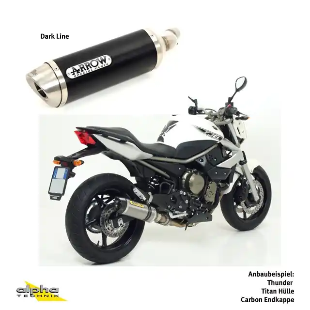 ARROW Auspuff DARK THUNDER für Yamaha XJ6 Diversion 2009-2016, Aluminium (Nur für ARROW Krümmer) Commande En Gros