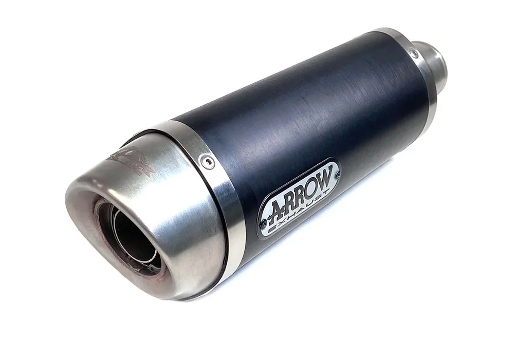 Authentique ARROW Auspuff DARK THUNDER für Yamaha MT07 / Tracer 700 2014-2020, Aluminium schwarz mit Edelstahl E