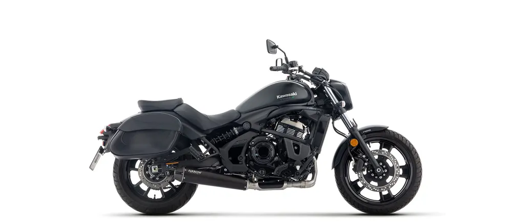 ARROW Auspuff Komplettanlage DARK REBEL Edelstahl schwarz u. Aluminium für Kawasaki Vulcan S 650 202 Prix Cassé
