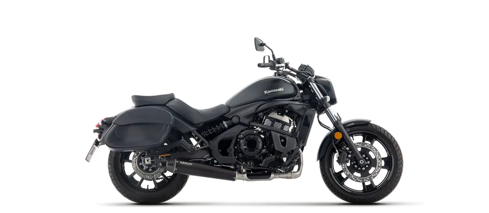 ARROW Auspuff DARK REBEL mit Aluminium-Endkappe für Kawasaki Vulcan S 650 2025- Commander Maintenant