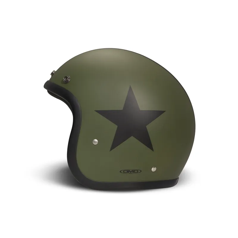 DMD casque jet rétro, vert, mat, Star Green, fibre de verre, ECE 22.06 XS Commander Maintenant